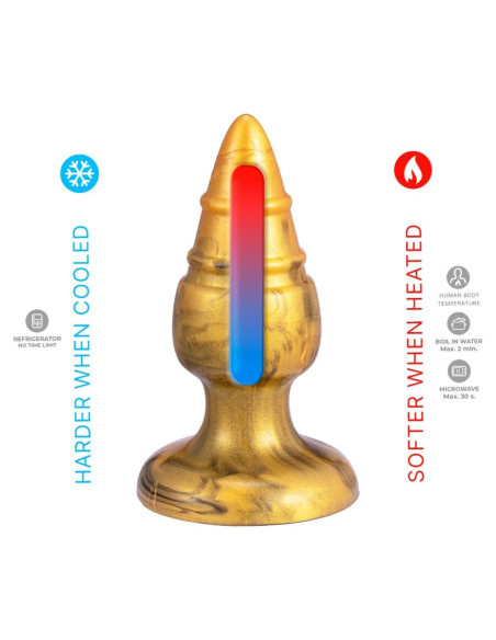 SILEXD - GOLDY ANAL PLUG FANTASY SKYSTAS SILIKONAS TERMOAKTYVUS AUKSINIS 9,2 CM