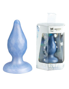 SILEXD - DIAMOND ANAL PLUG FANTASY SKYSTAS SILIKONAS TERMOREAKTYVUS PERLAS MĖLYNAS 9,2 CM 2