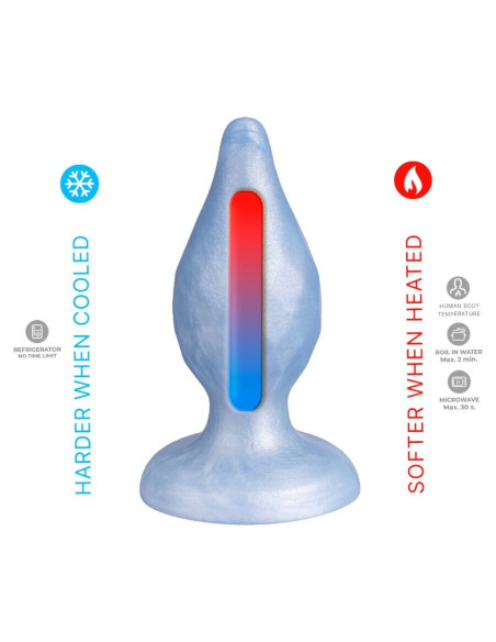 SILEXD - DIAMOND ANAL PLUG FANTASY LIQUID SILICONE THERMOREACTIVE PEARL BLUE 9.2 CM