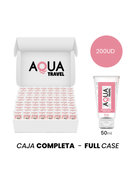 MOQ 200 - AQUA TRAVEL STRAWBERRY CREAM FLAVOUR WATERBASED LUBRICANT - 50 ML