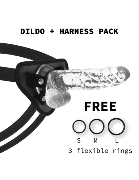 X RAY - HARNESS CLEAR COCK WITH BALLS 20 CM -O- 4.5 CM