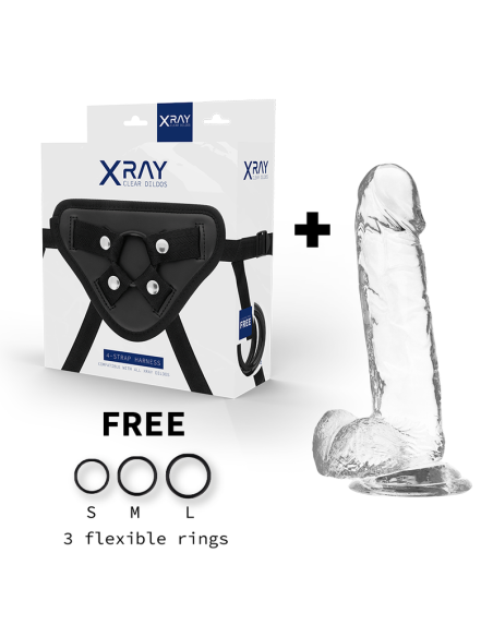 X RAY - HARNESS CLEAR COCK WITH BALLS 20 CM -O- 4.5 CM