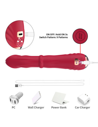 ARMONY - THERMO-ADJUSTABLE POINT A STIMULATOR VIBRATOR DILDO RED
