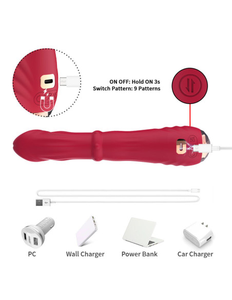 ARMONY - THERMO-ADJUSTABLE POINT A STIMULATOR VIBRATOR DILDO RED