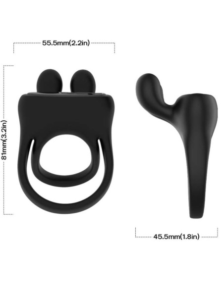 ARMONY - RING VIBRATOR RABBIT BLACK