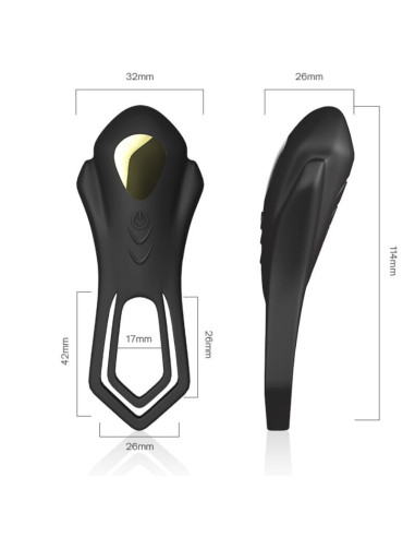 ARMONY - ROADSTER VIBRATOR DOUBLE RING REMOTE CONTROL BLACK