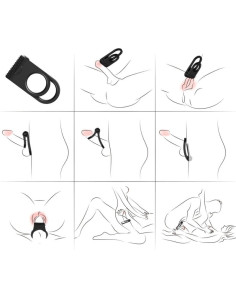 ARMONY - TWINS DOUBLE VIBRATOR RING FOR COUPLES BLACK 2