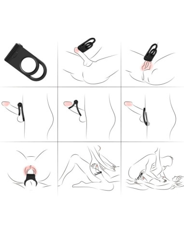 ARMONY - TWINS DOUBLE VIBRATOR RING FOR COUPLES BLACK