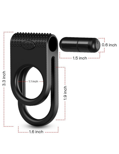 ARMONY - TWINS DOUBLE VIBRATOR RING FOR COUPLES BLACK