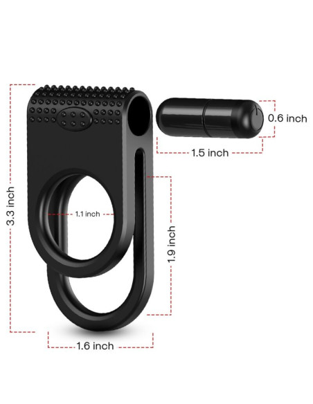 ARMONY - TWINS DOUBLE VIBRATOR RING FOR COUPLES BLACK