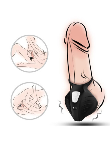 ARMONY - MANTA SCROTUM VIBRATOR RING REMOTE CONTROL BLACK