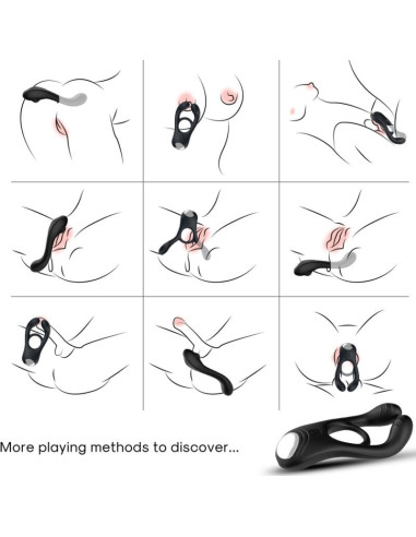 ARMONY - VEYRON DOUBLE VIBRATOR RING TOY FOR COUPLES BLACK
