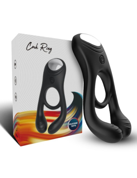 ARMONY - VEYRON DOUBLE VIBRATOR RING TOY FOR COUPLES REMOTE CONTROL BLACK