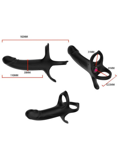 ARMONY - DILDO WITH RING and VIBRATOR REMOTE CONTROL BLACK