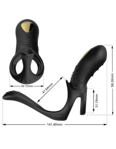 ARMONY - JOY JUMPER RING VIBRATOR FOR COUPLES and ANAL PLUG BLACK 2