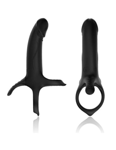 ARMONY - DILDO WITH RING and VIBRATOR BLACK