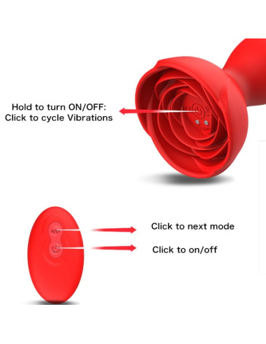 ARMONY - EXTREME A BLOOM ROSE VIBRATOR and ANAL PLUG REMOTE CONTROL RED
