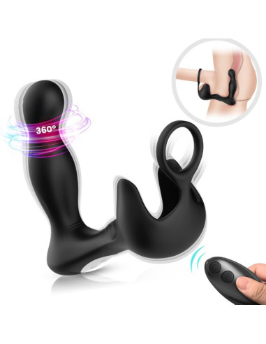 ARMONY - SURROUND VIBRATOR ANAL and STIMULATOR TESTICULOS and RING REMOTE CONTROL BLACK
