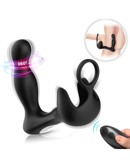 ARMONY - SURROUND VIBRATOR ANAL and STIMULATOR TESTICULOS and RING REMOTE CONTROL BLACK