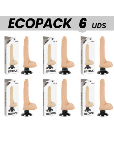 ECOPACK 6 VIENETŲ - BASECOCK REALISTINIS VIBRATORIUS 2-1 ODOS 18,5 CM -O- 4 CM