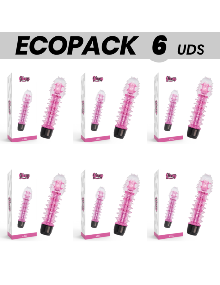ECOPACK 6 UNITS - GLOSSY AXEL VIBRATOR PINK