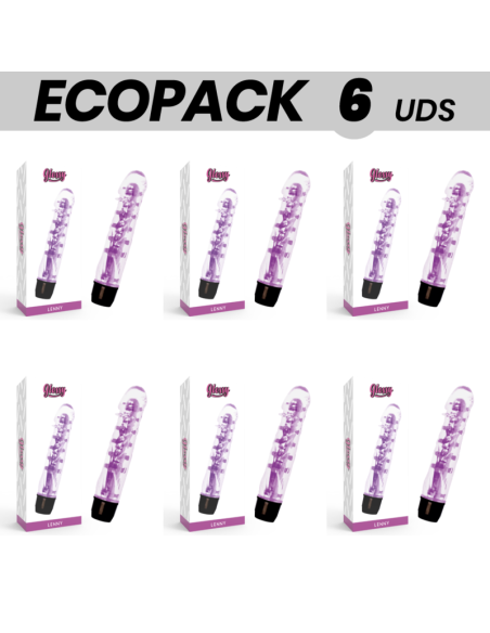 ECOPACK 6 UNITS - GLOSSY LENNY VIBRATOR PURPLE