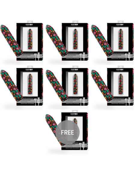 CUSTOM BULLETS - RECHARGEABLE SKULL MAGNETIC BULLET 10 INTENSITIES 6 1 FREE