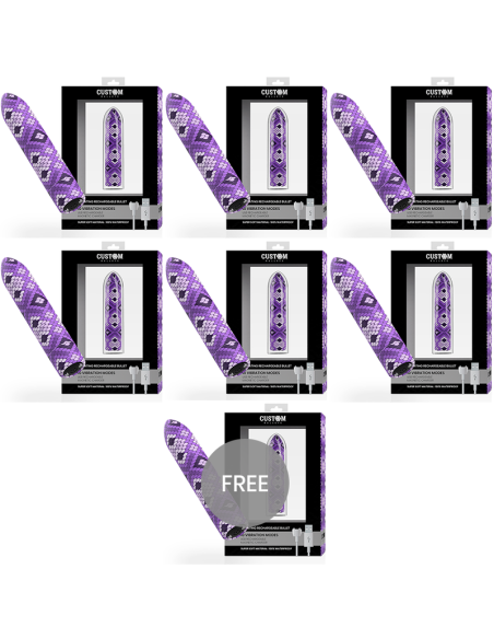 CUSTOM BULLETS - ĮKRAUNAMOS GYVATĖS SPALVOS VIOLETINĖS MAGNETINĖS 10 INTENSYVUMŲ 6 1 NEMOKAMAI