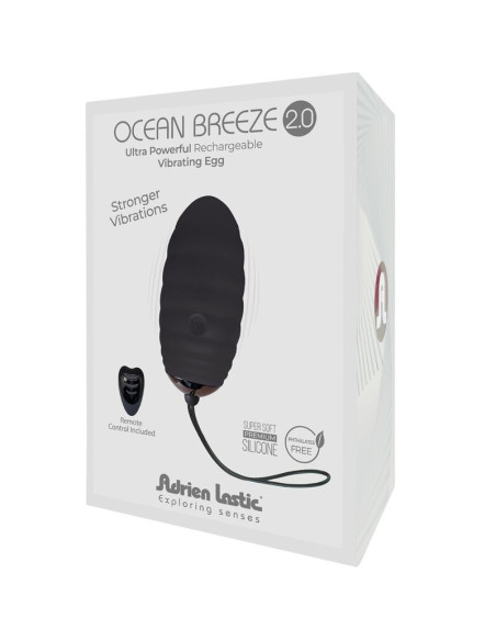 ADRIEN LASTIC - OCEAN BREEZE 2.0 RECHARGEABLE VIBRATING EGG REMOTE CONTROL BLACK