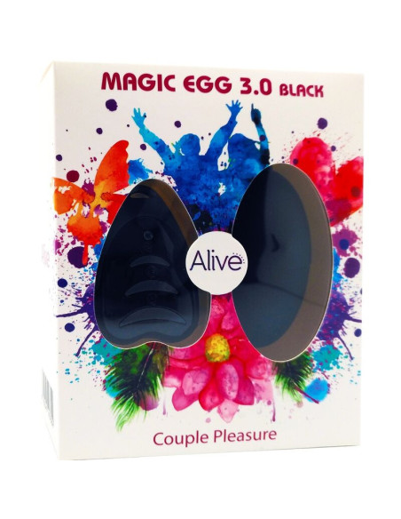 ALIVE - MAGIC EGG 3.0 VIBRUOJAMAS KIAUŠINIS, NUOTOLINIO VALDYMO PULTAS, JUODAS
