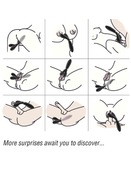 ARMONY - Y formos masažuoklis ir vibratorius su dviguba galvute, juodas