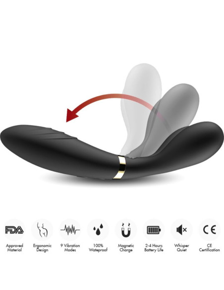 ARMONY - Y-WAND MASSAGER and VIBRATOR DOUBLE HEAD BLACK