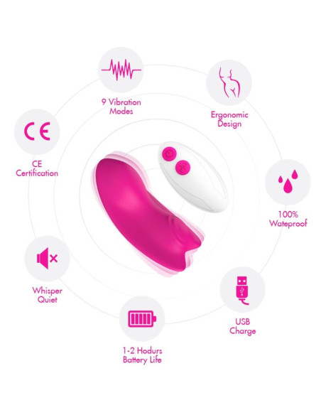 ARMONY - BUTTERFLY WEARABLE PANTIES VIBRATOR REMOTE CONTROL PINK