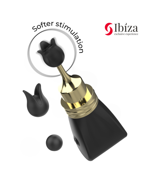 IBIZA - klitorio stimuliatorius su 3 galvomis ir lanku
