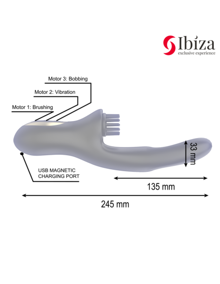 IBIZA - HI-TECH RABITT BRUSHING MULTI-CELL CLITORIAL AND DOUBLE WAVE VIBRATOR