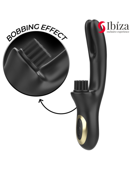 IBIZA - HI-TECH RABITT BRUSHING MULTI-CELL CLITORIAL AND DOUBLE WAVE VIBRATOR