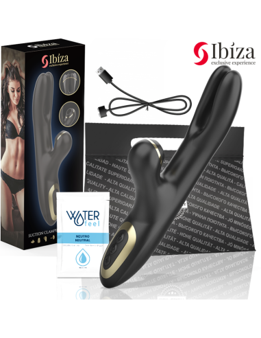 IBIZA - DVIGUBAS VIBRATORIUS SU UŽSPAUDŽIU, JUODAS