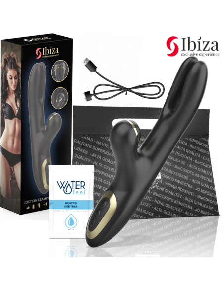 IBIZA - DVIGUBAS VIBRATORIUS SU UŽSPAUDŽIU, JUODAS