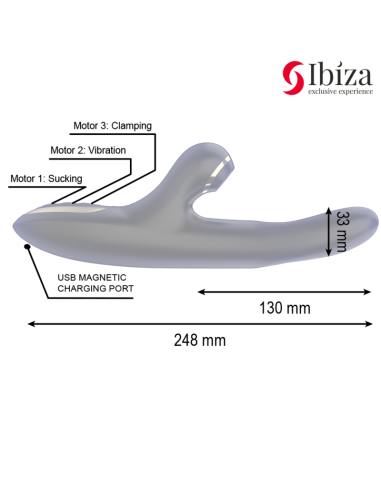 IBIZA - DOUBLE VIBRATOR CLAMPING BLACK