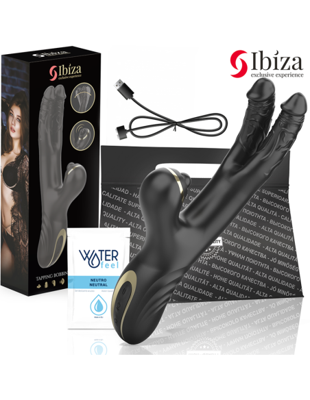 IBIZA - TWO DRAGONS DOUBLE VIBRATOR BLACK