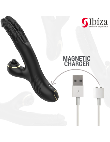 IBIZA - TWO DRAGONS DOUBLE VIBRATOR BLACK