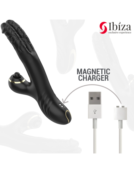 IBIZA - TWO DRAGONS DOUBLE VIBRATOR BLACK