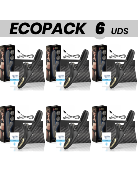 ECOPACK 6 UNITS - IBIZA DOUBLE VIBRATOR CLAMPING BLACK