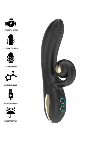 IBIZA - TWISTER VIBRATOR WITH CURVE STIMULATOR AND VIBRO-ROTATION