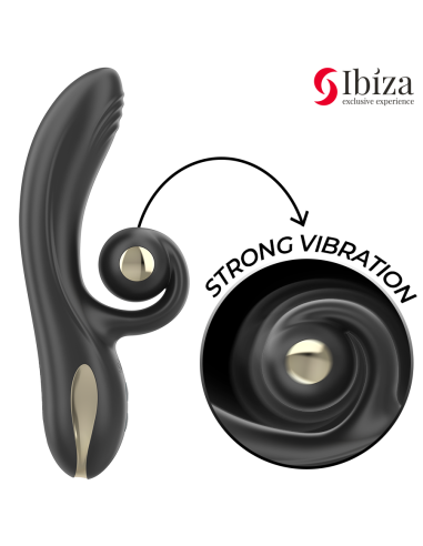 IBIZA - TWISTER VIBRATOR WITH CURVE STIMULATOR AND VIBRO-ROTATION
