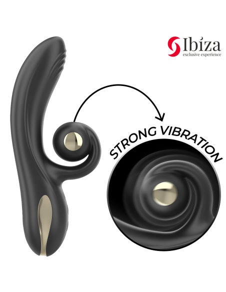 IBIZA - TWISTER VIBRATOR WITH CURVE STIMULATOR AND VIBRO-ROTATION