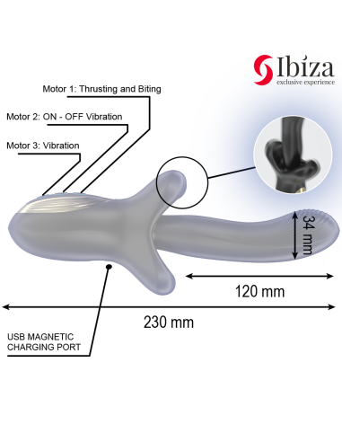 IBIZA - POWERFUL VIBRATOR WITH THRUSTING AND BITING EFFECT
