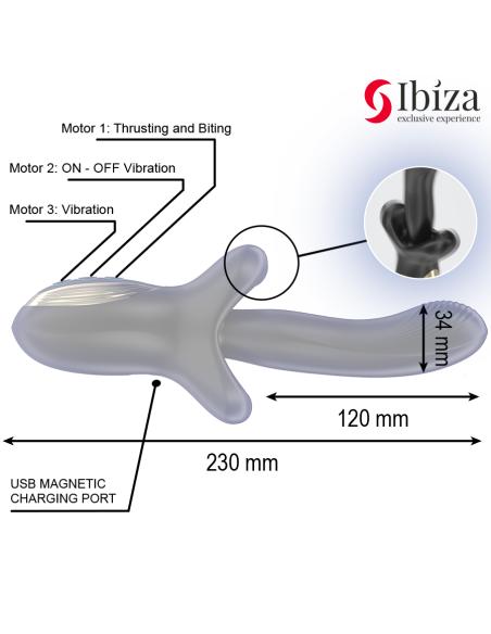 IBIZA - POWERFUL VIBRATOR WITH THRUSTING AND BITING EFFECT