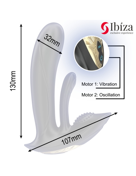 IBIZA - WEARABLE VIBRATOR WITH G-SPOT AND CLITORIS STIMULATION WITH REMOTE CONTROL