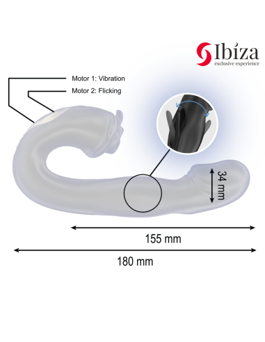 IBIZA - ROSE VIBRATOR FLICKING EFFECT AND CLIT STIMULATOR
